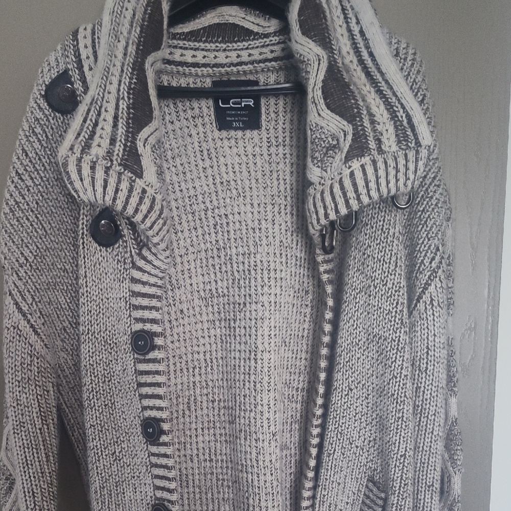 LCR Knit Cardigan Sweater with Button Accents